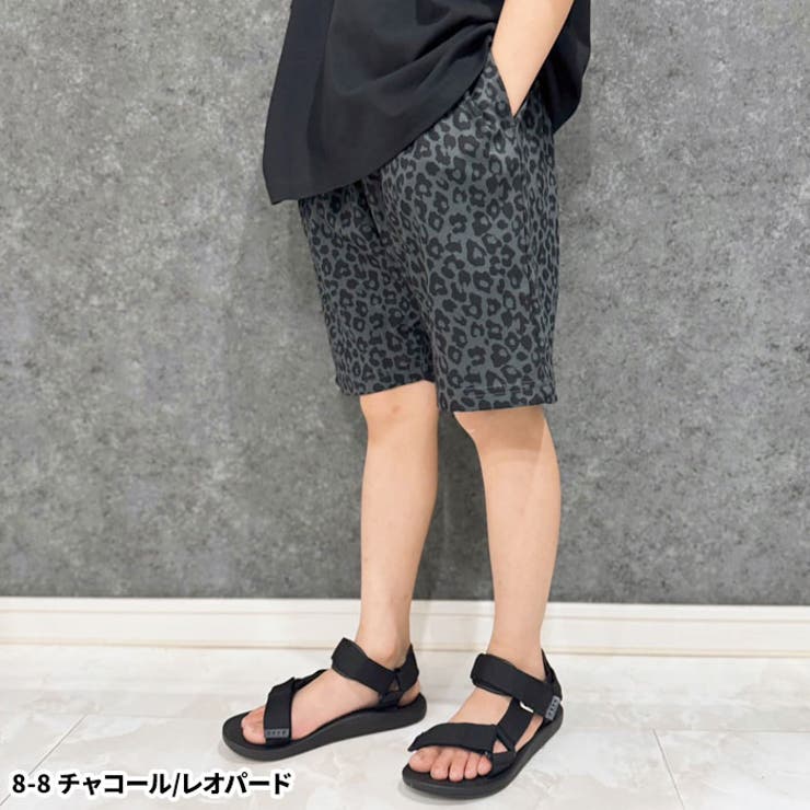 【送料無料】キッズパンツハーフパンツネオンカラー子供服スウェットパンツスエットパンツジャージ半ズボン無地総柄ペイズリー豹柄レオパードボンディング部屋着ルームウェア110cm120cm130cm140cm150cm160cm「524-02」