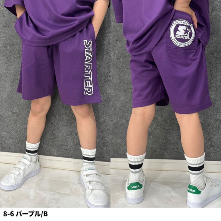 【送料無料】STARTERパンツスターターハーフパンツショートパンツ半ズボンドライメッシュキッズ子供服プリントロゴブランドジュニアカジュアルストリート110cm120cm130cm140cm150cm160cm「STA24-05」
