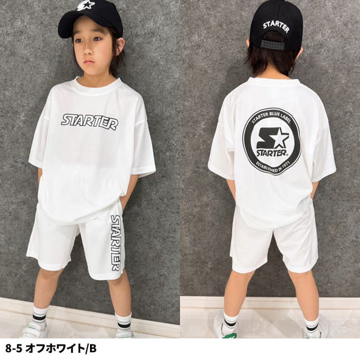 【送料無料】STARTERセットアップ上下セットスターター半袖Tシャツハーフパンツ半ズボンドライメッシュBIGビッグシルエットキッズ子供服プリントロゴブランド110cm120cm130cm140cm150cm160cm「STA24-04.05」
