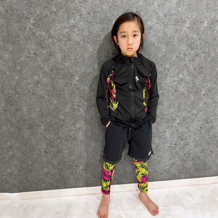 【送料無料】キッズ水着スパッツレギンスタイツラッシュガード総柄子供用男の子女の子おしゃれ紫外線対策日焼け防止UVケア海水浴水泳プールジュニア110cm120cm130cm140cm150cm160cm「934-06」