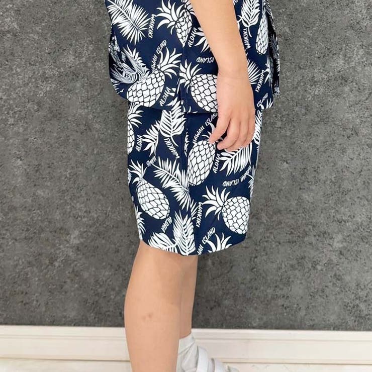 【送料無料】キッズアロハパンツハーフパンツ半ズボン短パン接触冷感ひんやり子供服男の子女の子ボーイズガールズアロハパンツジュニアカジュアルアメカジハワイアンリゾート夏物夏服110cm120cm130cm140cm150cm160cm「934-10」