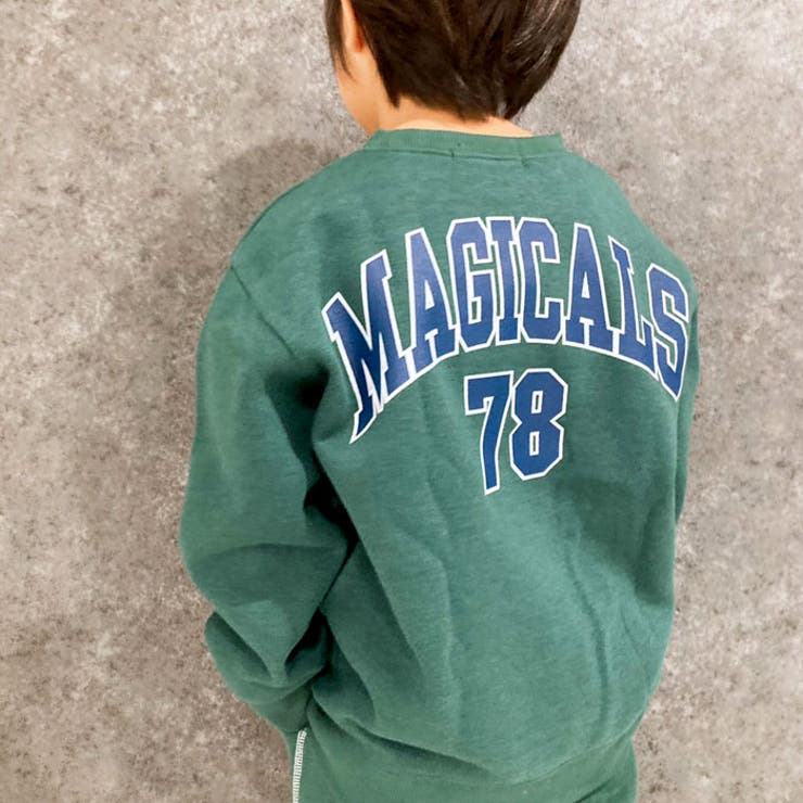 キッズトレーナートップス裏起毛クルーネック子供服男の子女の子ビッグシルエットBIGプリントロゴバックプリントジュニアカジュアルアメカジストリート110cm120cm130cm140cm150cm160cm「543-130」