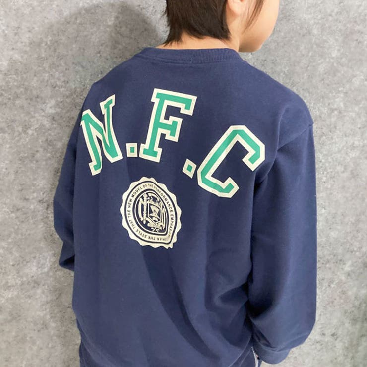 キッズトレーナートップス裏起毛クルーネック子供服男の子女の子ビッグシルエットBIGプリントロゴバックプリントジュニアカジュアルアメカジストリート110cm120cm130cm140cm150cm160cm「543-130」