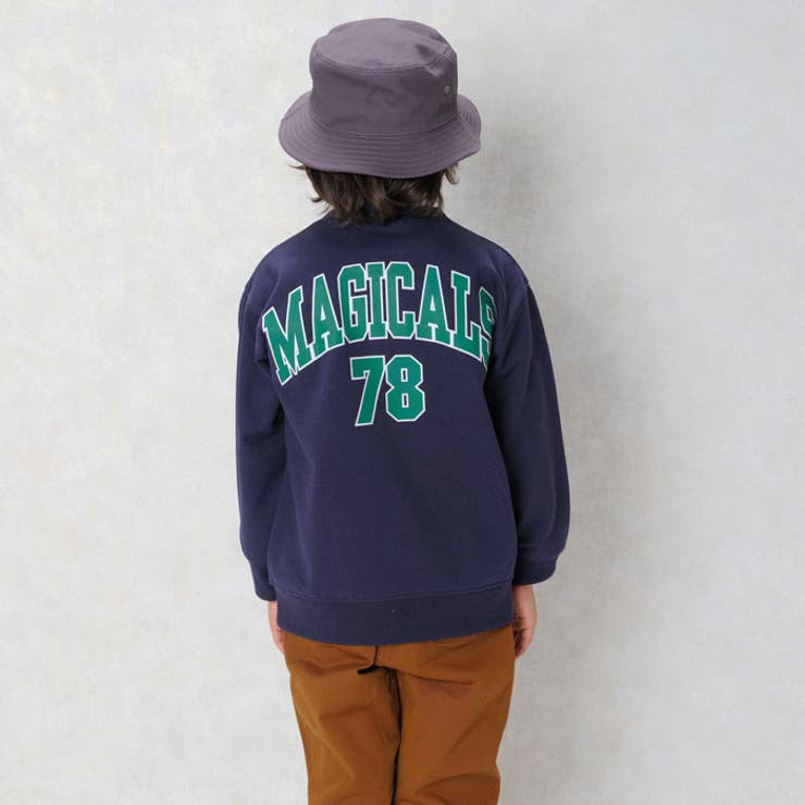 キッズトレーナートップス裏起毛クルーネック子供服男の子女の子ビッグシルエットBIGプリントロゴバックプリントジュニアカジュアルアメカジストリート110cm120cm130cm140cm150cm160cm「543-130」