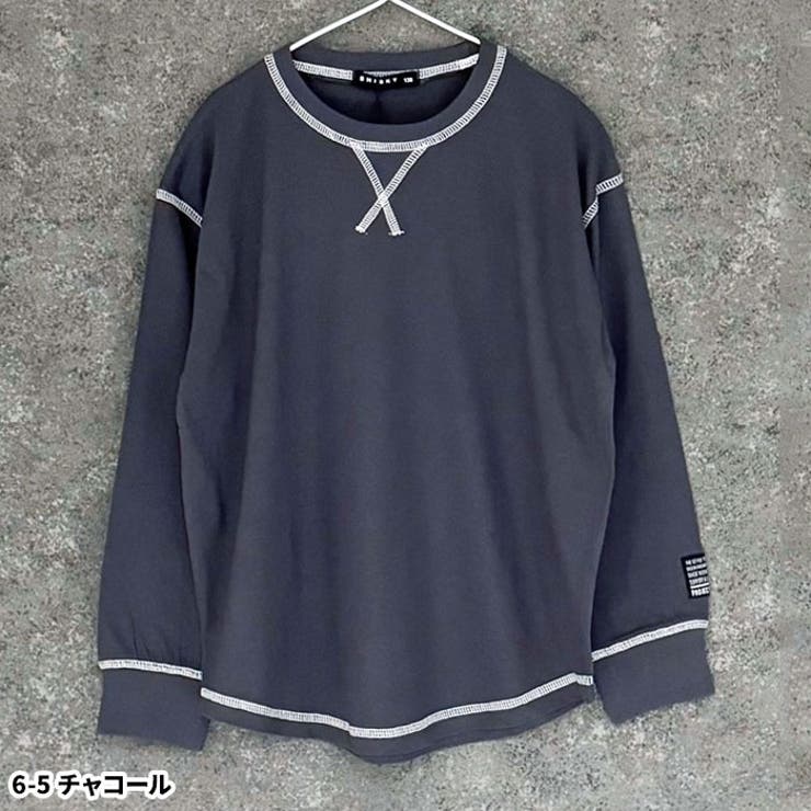 【送料無料】オーバーサイズロンTキッズ長袖Tシャツ子供服男の子女の子綿100%無地ワンポイントコットンVガゼットBIGtシャツビッグシルエットビック秋物秋服ジュニアアメカジ110cm120cm130cm140cm150cm160cm「344-01」