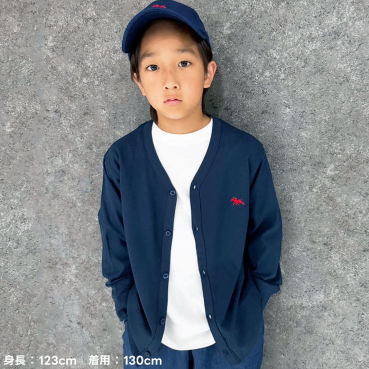 【送料無料】POLOCHAMPSポロチャンプスカーディガンキッズ子供服男の子女の子Vネックロゴ刺繍コットン綿100％羽織りライトアウターブランド冬物冬服秋物秋服ジュニア韓国子供服110cm120cm130cm140cm150cm160cm「PL44-01」