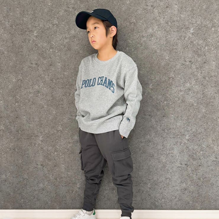 POLOCHAMPSポロチャンプスオーバーサイズトレーナーキッズ子供服男の子女の子長袖トップススウェットビッグシルエットBIGビックゆったり大きめロゴプリントワンポイント裏起毛ブランド110cm120cm130cm140cm150cm160cm「PL44-07」