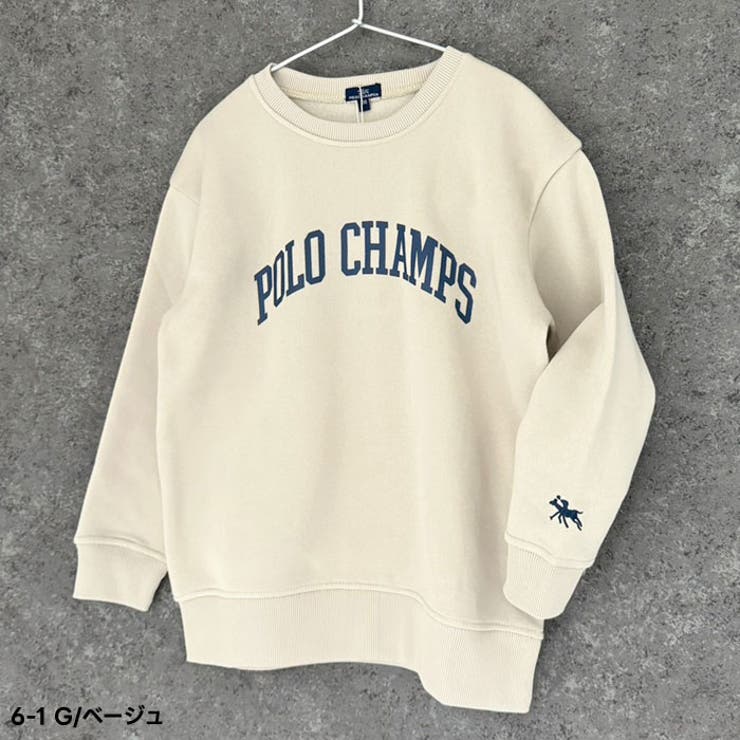 POLOCHAMPSポロチャンプスオーバーサイズトレーナーキッズ子供服男の子女の子長袖トップススウェットビッグシルエットBIGビックゆったり大きめロゴプリントワンポイント裏起毛ブランド110cm120cm130cm140cm150cm160cm「PL44-07」