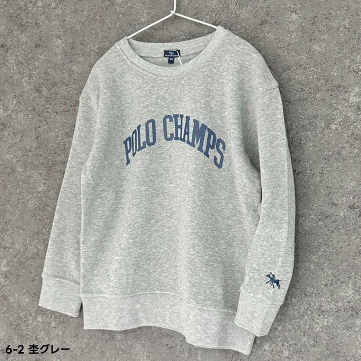 POLOCHAMPSポロチャンプスオーバーサイズトレーナーキッズ子供服男の子女の子長袖トップススウェットビッグシルエットBIGビックゆったり大きめロゴプリントワンポイント裏起毛ブランド110cm120cm130cm140cm150cm160cm「PL44-07」
