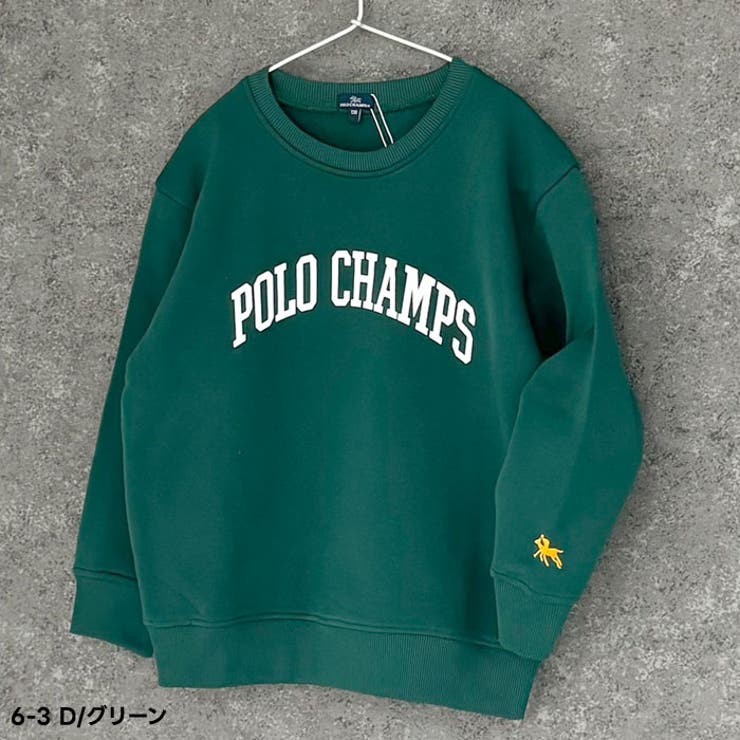 POLOCHAMPSポロチャンプスオーバーサイズトレーナーキッズ子供服男の子女の子長袖トップススウェットビッグシルエットBIGビックゆったり大きめロゴプリントワンポイント裏起毛ブランド110cm120cm130cm140cm150cm160cm「PL44-07」