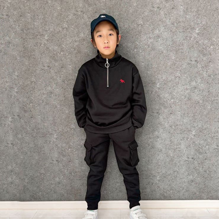 POLOCHAMPSポロチャンプスオーバーサイズハーフジップトレーナーキッズ子供服男の子女の子長袖トップススウェットビッグシルエットBIGビックゆったり大きめゴ刺繍裏起毛カジュアルブランド110cm120cm130cm140cm150cm160cm「PL44-08」