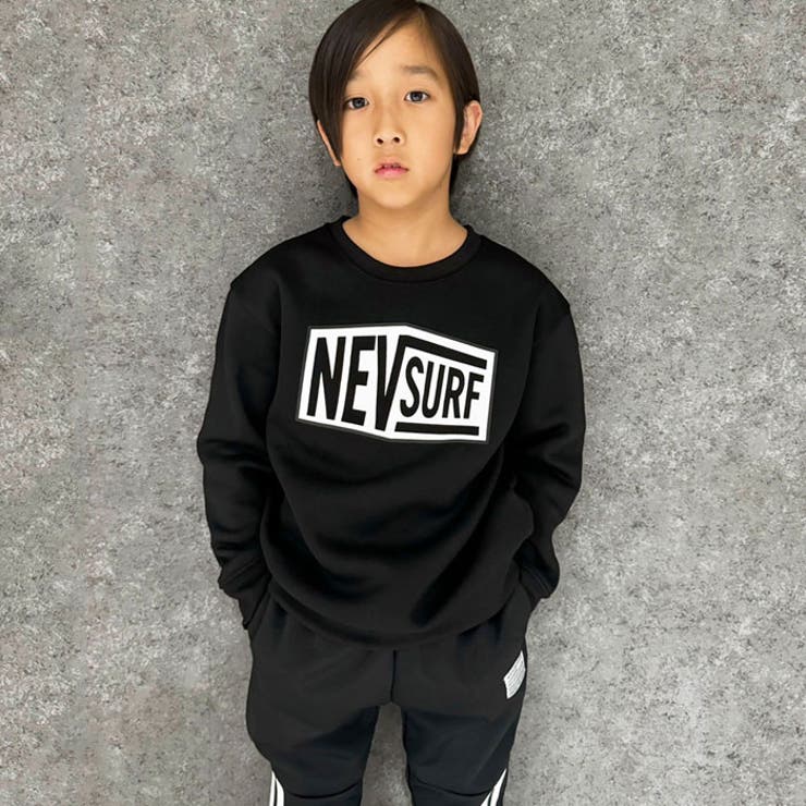 NEVSURFネブサーフBIGトレーナーキッズ子供服男の子女の子長袖トップススウェットビッグシルエットビックオーバーサイズロゴプリント裏起毛ブランド冬物冬服秋物秋服ジュニア韓国子供服110cm120cm130cm140cm150cm160cm「N44-02」