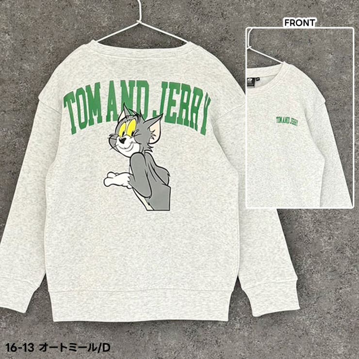 TOM&JERRYバックプリントBIGトレーナーキッズ子供服男の子女の子キャラクタートム＆ジェリートムとジェリートムジェリ長袖トップススウェットビッグシルエットビック裏起毛冬物冬服秋物秋服110cm120cm130cm140cm150cm160cm「T44-00」