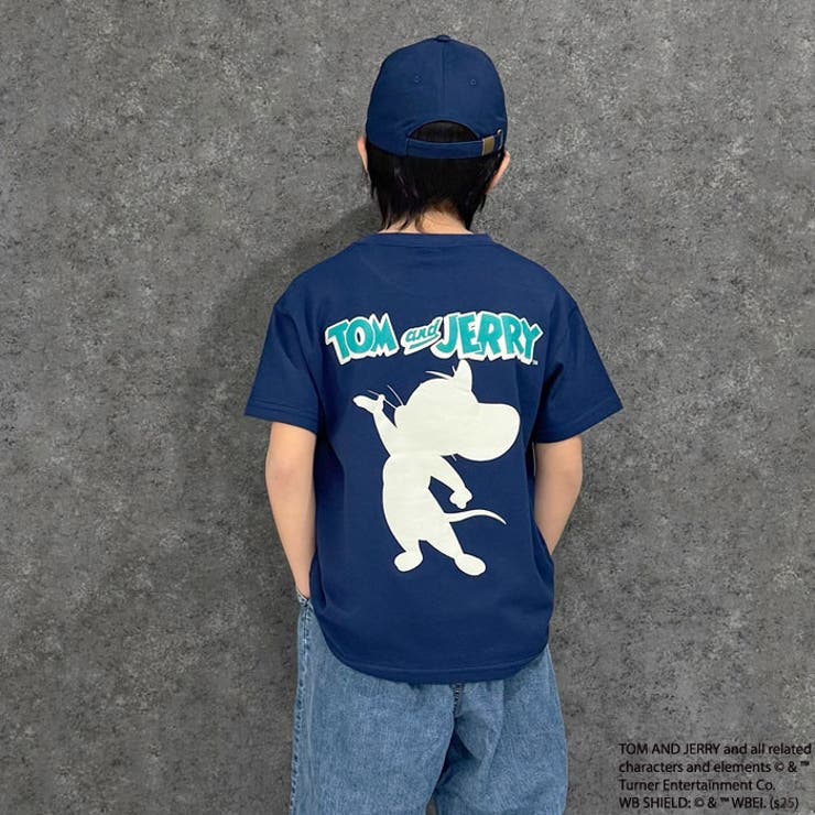 【送料無料】TOM&JERRYTシャツキッズ子供服男の子女の子トム＆ジェリートムとジェリートムジェリ半袖ティーシャツバックプリントキャラクターグッズ公式ジュニア夏物夏服110cm120cm130cm140cm150cm160cm「T25-00」