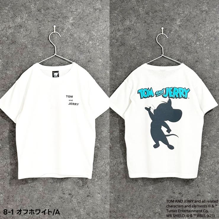 【送料無料】TOM&JERRYTシャツキッズ子供服男の子女の子トム＆ジェリートムとジェリートムジェリ半袖ティーシャツバックプリントキャラクターグッズ公式ジュニア夏物夏服110cm120cm130cm140cm150cm160cm「T25-00」