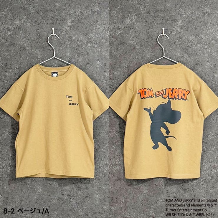 【送料無料】TOM&JERRYTシャツキッズ子供服男の子女の子トム＆ジェリートムとジェリートムジェリ半袖ティーシャツバックプリントキャラクターグッズ公式ジュニア夏物夏服110cm120cm130cm140cm150cm160cm「T25-00」