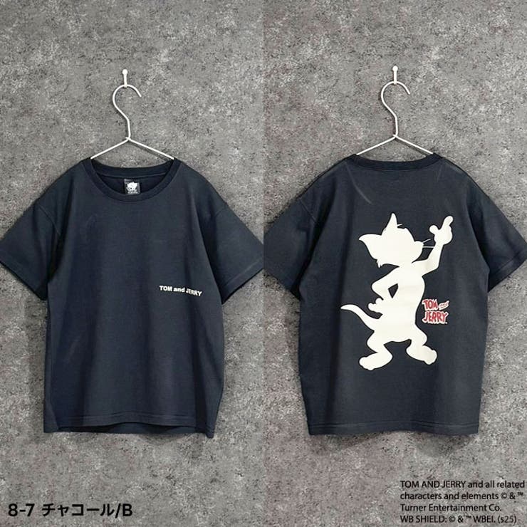 【送料無料】TOM&JERRYTシャツキッズ子供服男の子女の子トム＆ジェリートムとジェリートムジェリ半袖ティーシャツバックプリントキャラクターグッズ公式ジュニア夏物夏服110cm120cm130cm140cm150cm160cm「T25-00」