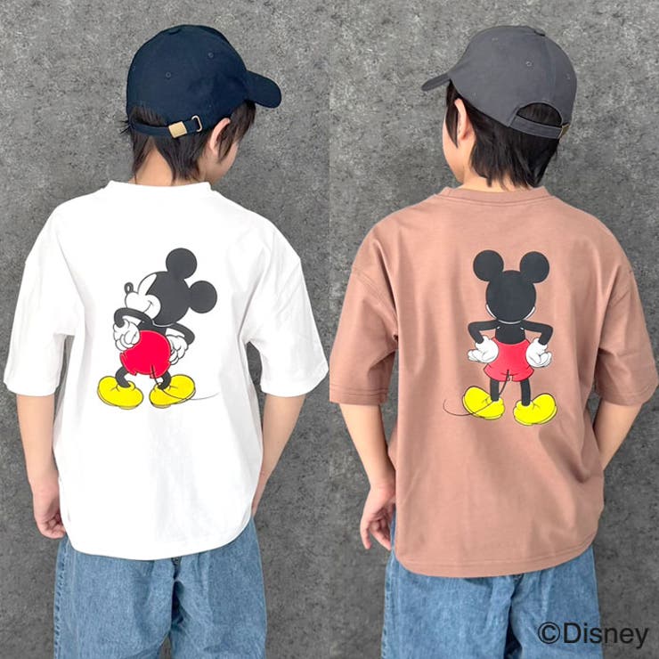 【送料無料】MICKEYMOUSEオーバーサイズＴシャツキッズ子供服男の子女の子キャラクターミッキーマウスDisneyディズニー半袖ティーシャツプリントBIGビッグシルエットビックグッズ公式ジュニア夏物夏服110cm120cm130cm140cm150cm160cm「M25-02」