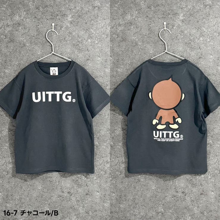 【送料無料】UITTGTシャツキッズ子供服男の子女の子キャラクターウイッグモンキーMONKEY猿柄半袖ティーシャツブランドロゴカジュアルアメカジ夏物夏服110cm120cm130cm140cm150cm160cm「UIT25-00」