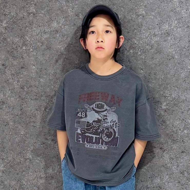 【送料無料】SHISKYピグメント染めオーバーサイズプリントTシャツキッズ子供服男の子女の子半袖ティーシャツBIGビッグシルエットビックヴィンテージプリントゆったり大きめジュニアアメカジ夏物夏服110cm120cm130cm140cm150cm160cm「125-00」