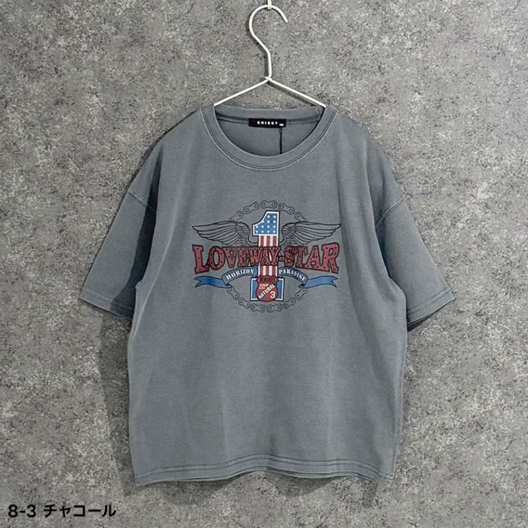 【送料無料】SHISKYピグメント染めオーバーサイズプリントTシャツキッズ子供服男の子女の子半袖ティーシャツBIGビッグシルエットビックヴィンテージプリントゆったり大きめジュニアアメカジ夏物夏服110cm120cm130cm140cm150cm160cm「125-00」