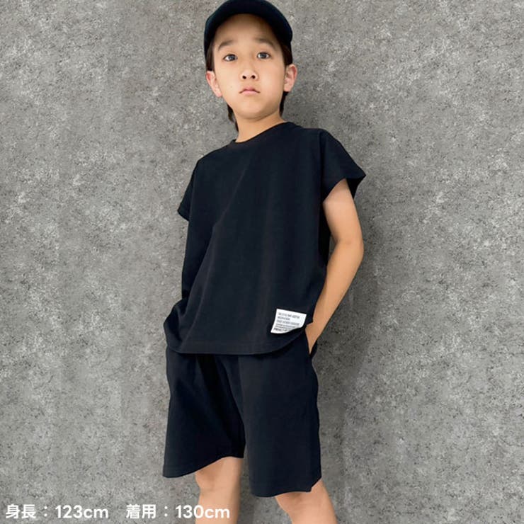 【送料無料】SHISKYノースリーブセットアップSETUP上下セット子供服半袖ハーフパンツ男の子女の子ルームウエア部屋着ダンスBIGビッグシルエット無地ジュニア韓国子供服夏物夏服110cm120cm130cm140cm150cm160cm「425-02」