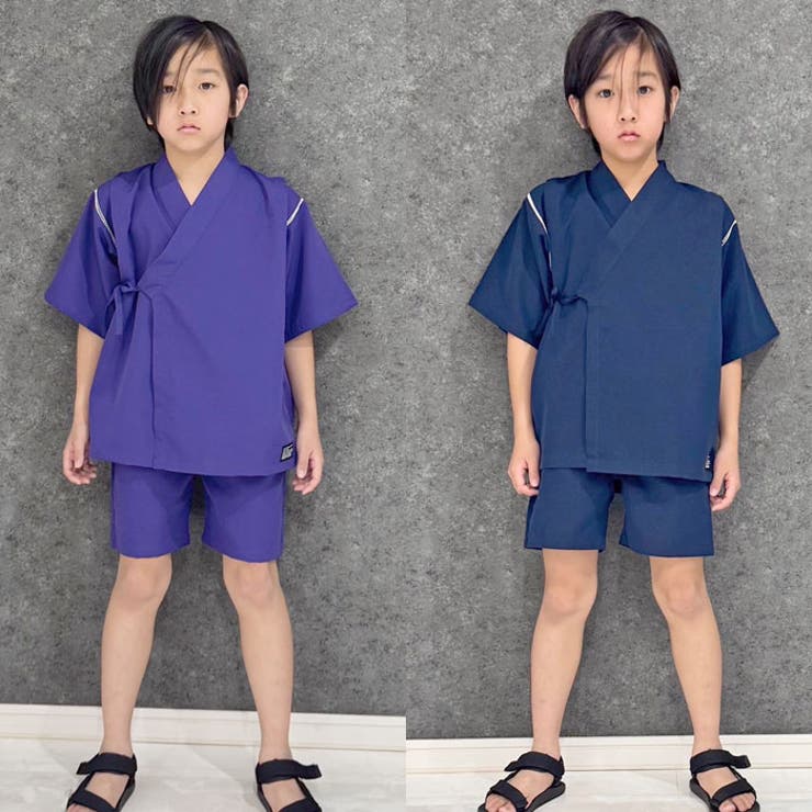 【送料無料】SHISKYICEFABRIC綿タッチ甚平キッズ子供服男の子接触冷感SHISKYおしゃれお祭りイベント浴衣和服和装ジンベイこども子どもセットアップ上下セット部屋着ジュニア夏物夏服韓国子供服110cm120cm130cm140cm150cm160cm「935-00」