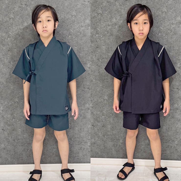 【送料無料】SHISKYICEFABRIC綿タッチ甚平キッズ子供服男の子接触冷感SHISKYおしゃれお祭りイベント浴衣和服和装ジンベイこども子どもセットアップ上下セット部屋着ジュニア夏物夏服韓国子供服110cm120cm130cm140cm150cm160cm「935-00」