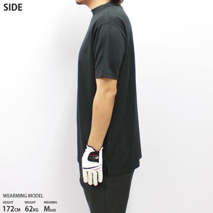 【送料無料】ゴルフウェアメンズTシャツ半袖ゴルフハイネックカノコ鹿子ロゴスポーツウェアGOLFMLXL「G22000」
