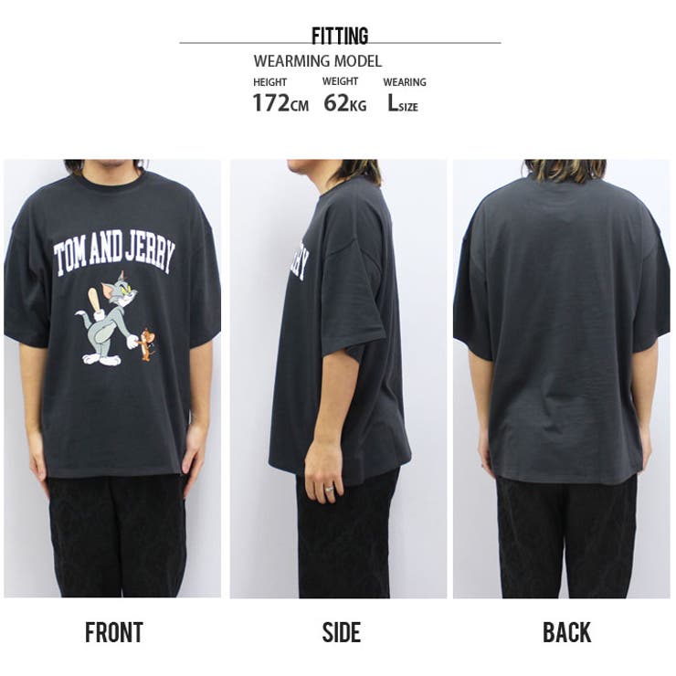 【送料無料】メンズTシャツ半袖プリントロゴトムとジェリートムジェリトム&ジェリーゆるシルエットBIGバックプリントカジュアルアメカジストリートMLXL「T23-100」