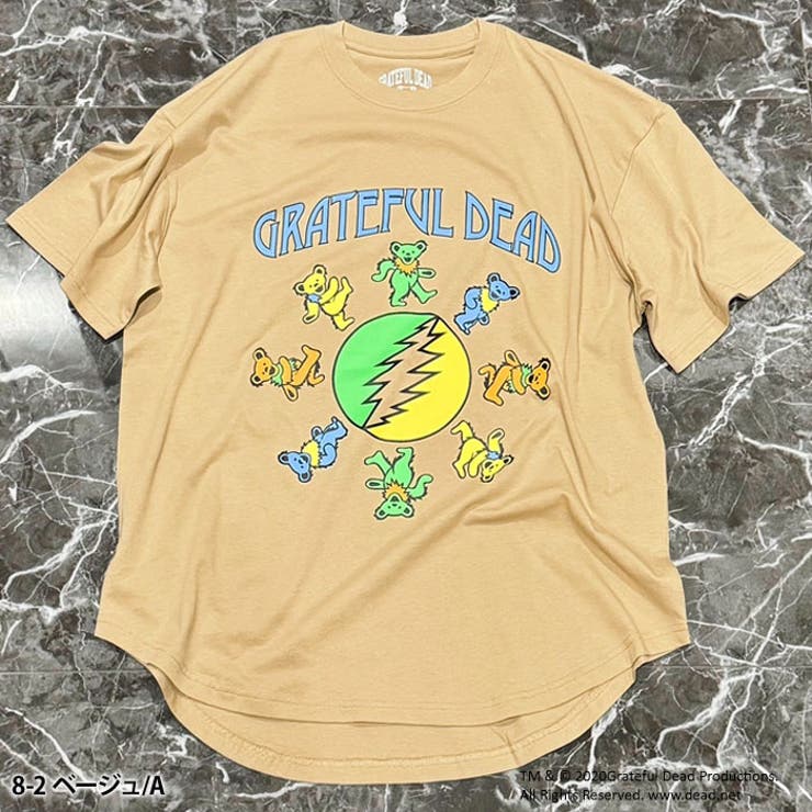 【送料無料】メンズTシャツ半袖GRATEFULDEADグレイトフルデッドクルーネックプリントバックプリントゆるシルエットオーバーサイズビッグBIG裾ラウンドカジュアルアメカジロックストリートシンプルMLXL「GF24-100」