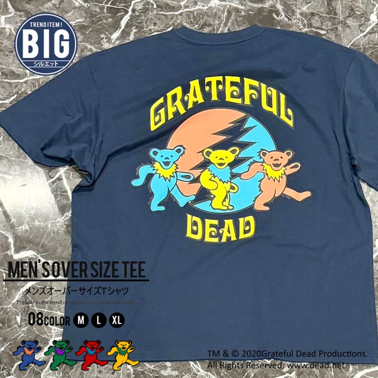Grateful Dead 半袖プリントTシャツ　　Mサイズ　ブラック×レッド　バンドTシャツ