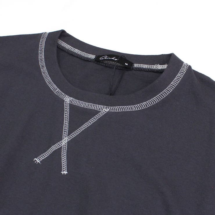 【送料無料】配色ステッチBIGロンTメンズ長袖Tシャツティーシャツクルーネックガゼット無地ワンポイントゆるシルエットビッグシルエットオーバーサイズ大きめゆったりシスキーカジュアルストリートシンプルMLXL「844-10」