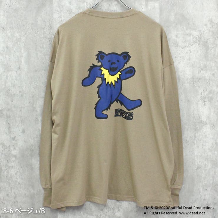 【送料無料】GRATEFULDEADオーバーサイズロングスリーブTシャツメンズキャラクターグレイトフルデッド長袖ティーシャツロンTクルーネックBIGビッグシルエットゆったり大きめプリントロゴバックプリントカジュアルストリートロックMLXL「GF44-100」
