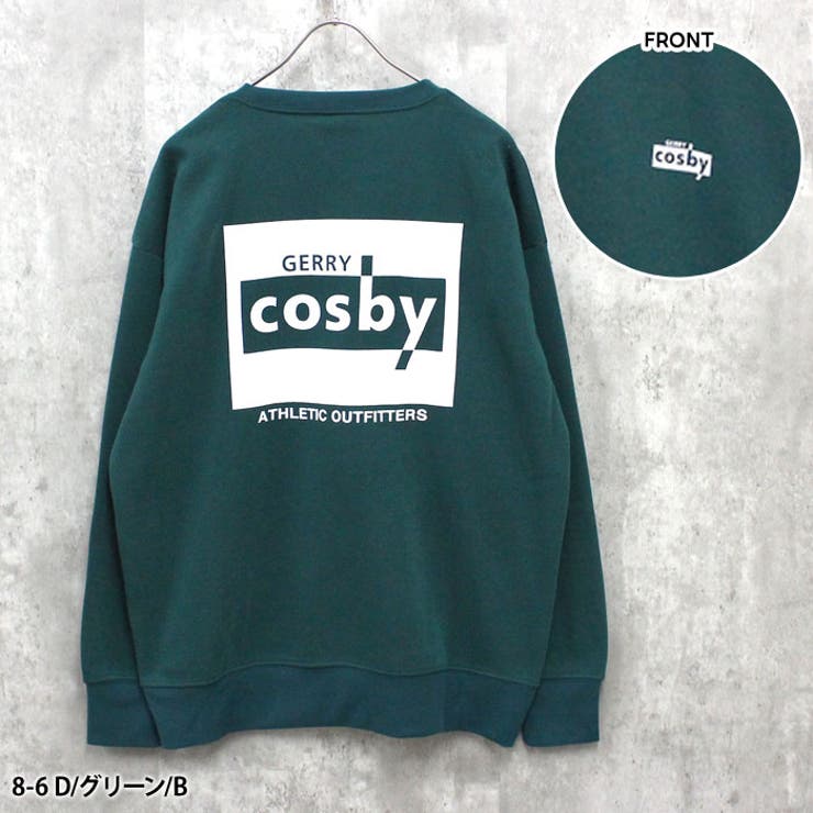 COSBYオーバーサイズトレーナーメンズ長袖裏起毛トップススウェットスエットプルオーバーコスビーロゴプリントバックプリントゆるサイズビッグシルエット大きめゆったりMENSアメカジカジュアルストリートスポーツMLXL「CO44-101」