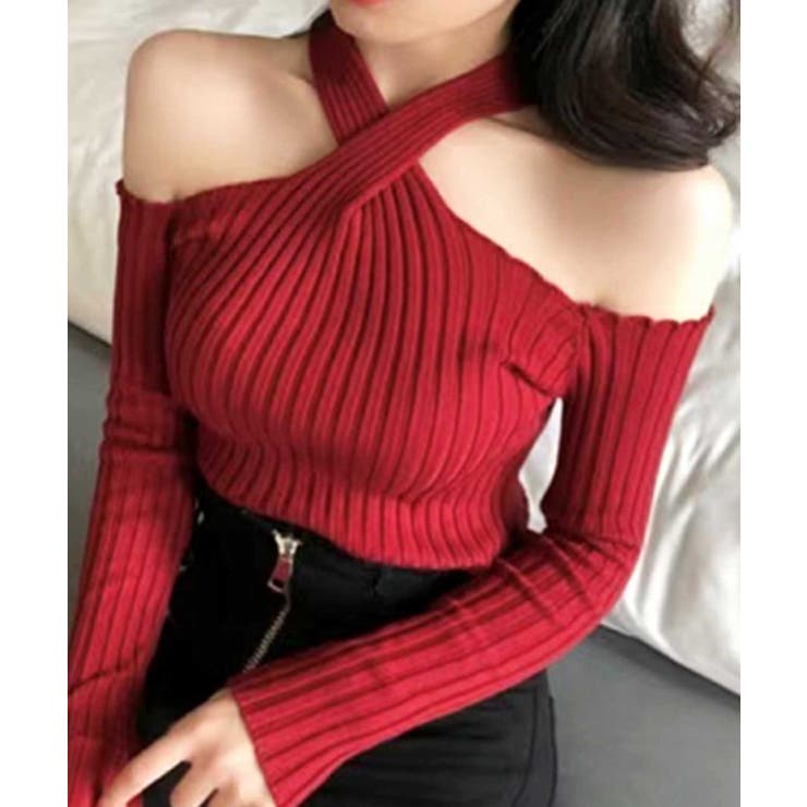 6-5レッド | レディース ロンT 肩あき | NEXT WALL【WOMAN】