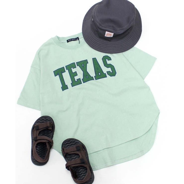 16-2ミント/A | ラウンドヘムTシャツ BIGｔシャツ キッズ | NEXT WALL