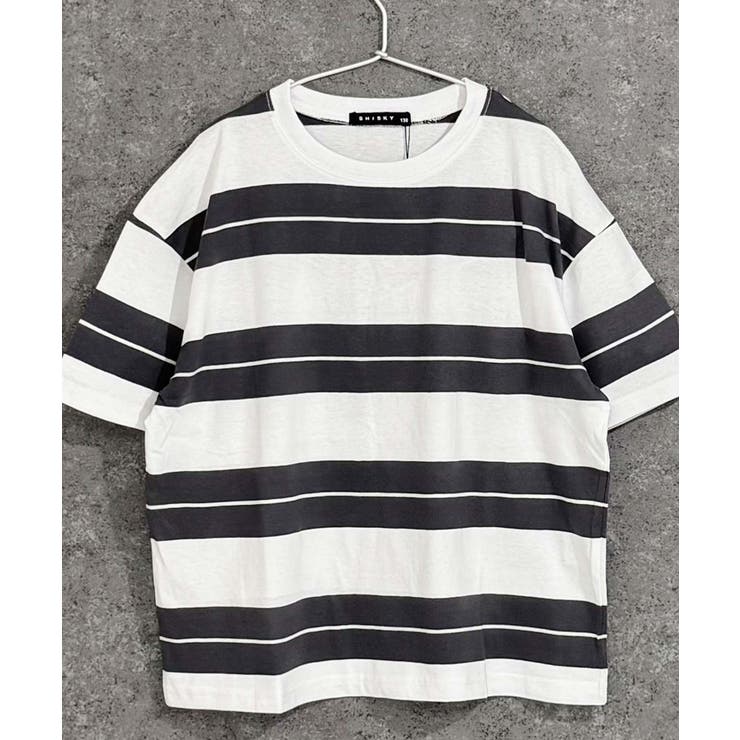 18-13オフホワイト/C | ボーダーBIG Tシャツ キッズ | NEXT WALL
