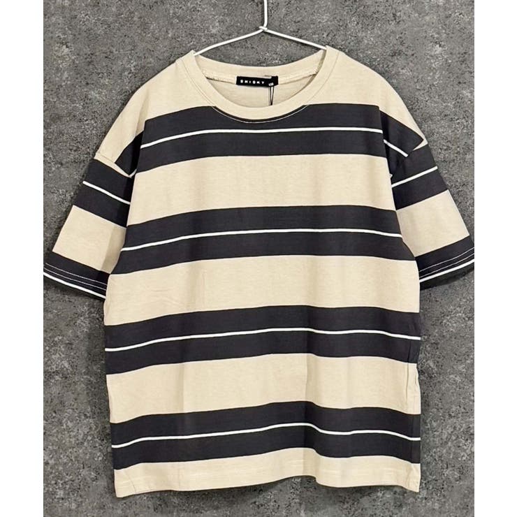 18-14ベージュ/C | ボーダーBIG Tシャツ キッズ | NEXT WALL