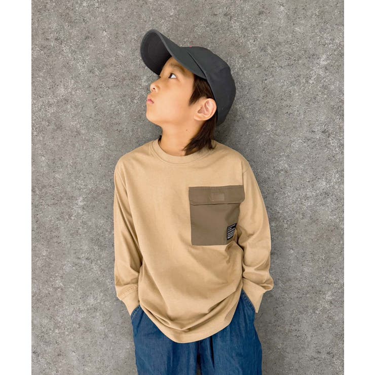 ポケット付きオーバーTシャツ ロンT キッズ[品番：MSSK1628060]｜NEXT  WALL（ネクストウォール）のキッズファッション通販｜SHOPLIST（ショップリスト）