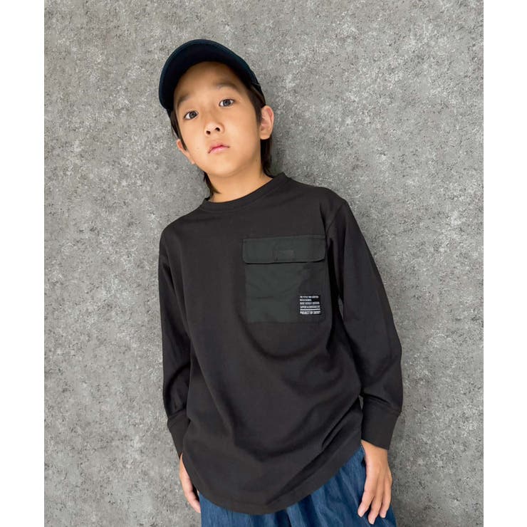 ポケット付きオーバーTシャツ ロンT キッズ[品番：MSSK1628060]｜NEXT  WALL（ネクストウォール）のキッズファッション通販｜SHOPLIST（ショップリスト）