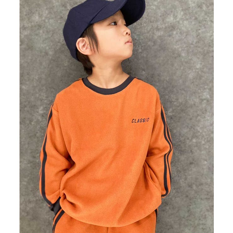 6-2オレンジ | 袖ラインBIGフリーストレーナー キッズ 子供服 | NEXT WALL