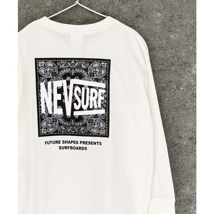 16-5オフホワイト/B | NEVSURFバックプリントBIGロンT キッズ 子供服 | NEXT WALL