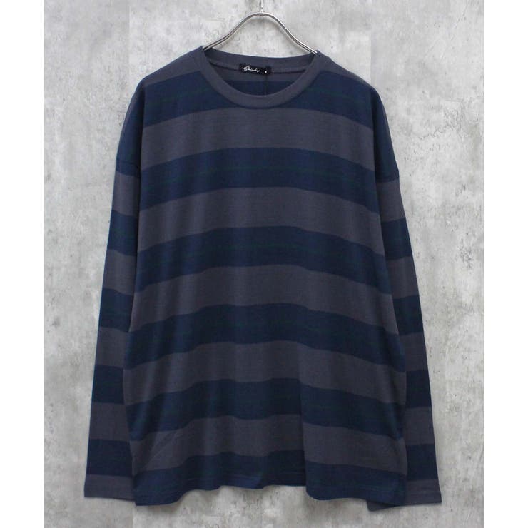 12-11チャコール/B | ボーダーロンT メンズ Tシャツ | NEXT WALL