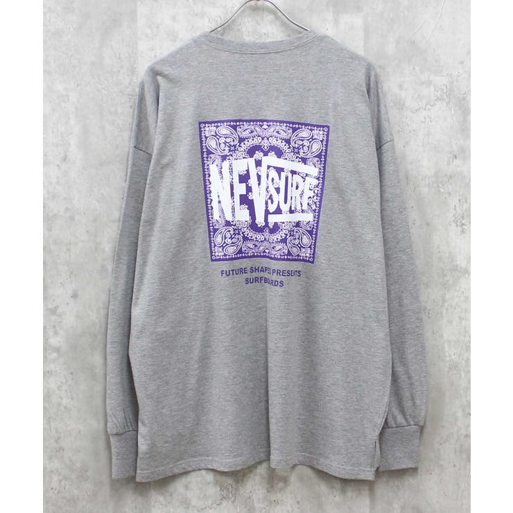 8-6杢グレー/B | NEVSURFプリントロンT メンズ 長袖Tシャツ | NEXT WALL