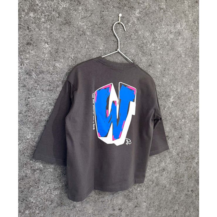 16-11チャコール/C | オーバーサイズプリントロンT キッズ 長袖Tシャツ | NEXT WALL