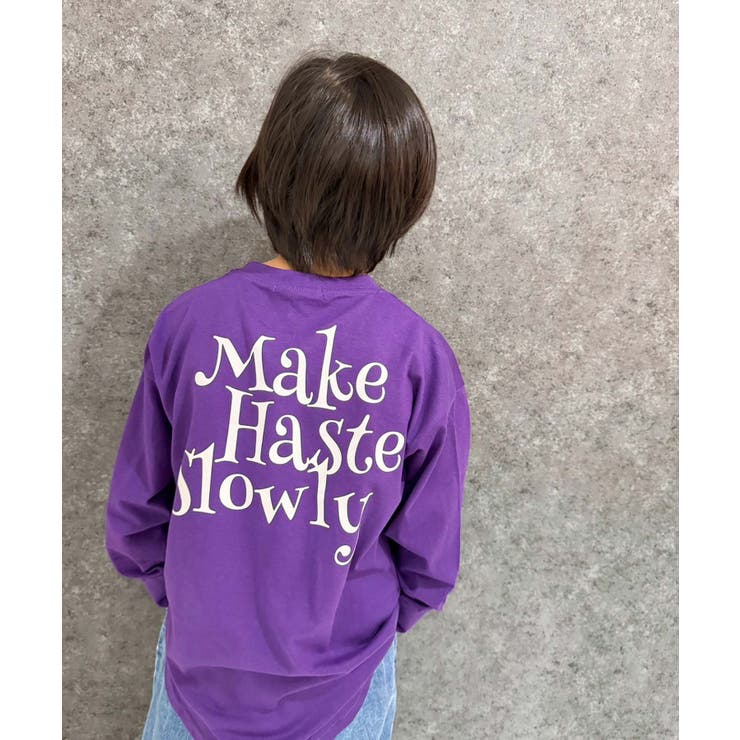 16-15パープル/D | オーバーサイズプリントヘムロンT キッズ 子供服 | NEXT WALL