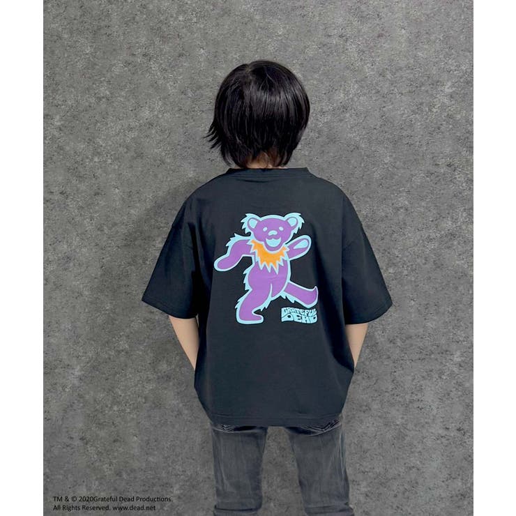 16-16ブラック/D | GRATEFULDEAD オーバーサイズTシャツ キッズ | NEXT WALL