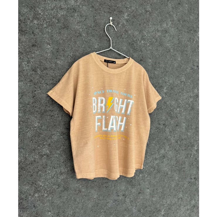 16-1D/ベージュ/A | SHISKY ピグメントオーバーサイズドルマンプリントTシャツ キッズ | NEXT WALL