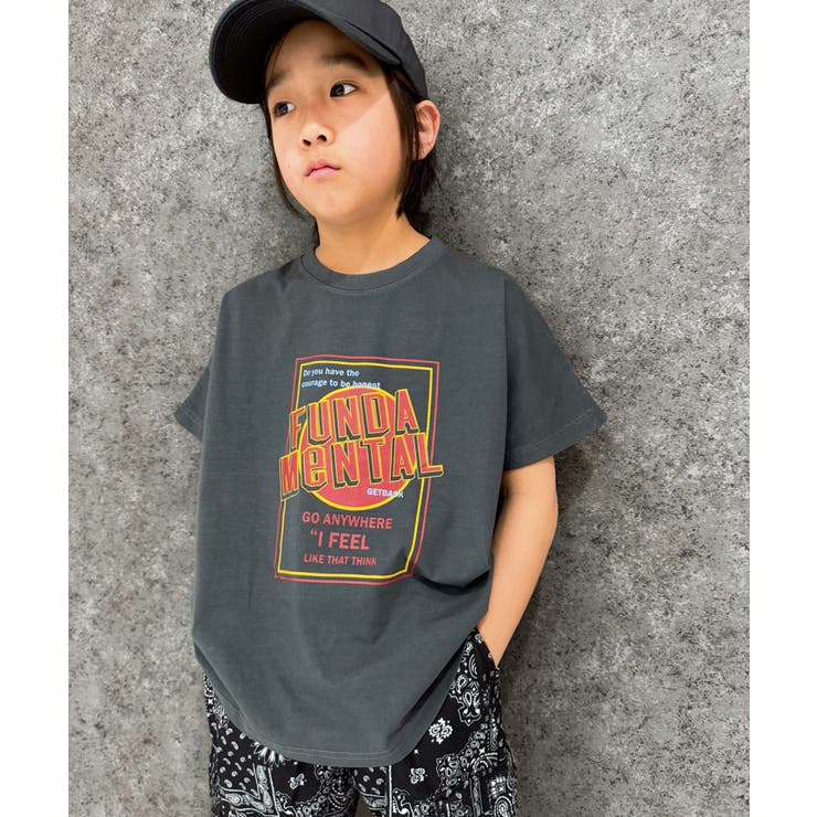 16-11チャコール/C | SHISKY ピグメントオーバーサイズドルマンプリントTシャツ キッズ | NEXT WALL